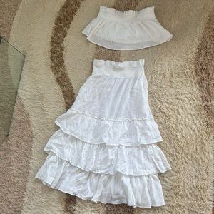 Free People Two Piece Strapless Skirt Set